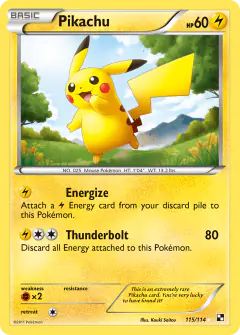Pikachu card from Black & White Base