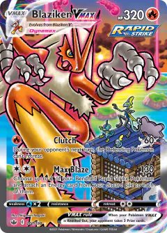 Blaziken VMAX card from Chilling Reign