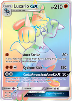 Lucario-GX card from Forbidden Light