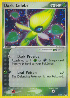 Dark Celebi card from Hidden Legends