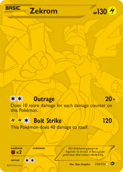 Zekrom card from Legendary Treasures
