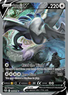 Lugia V card from Silver Tempest
