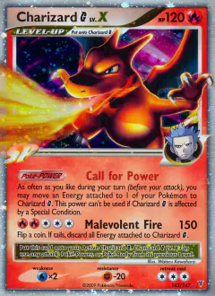 Charizard G LV.X card from Supreme Victors