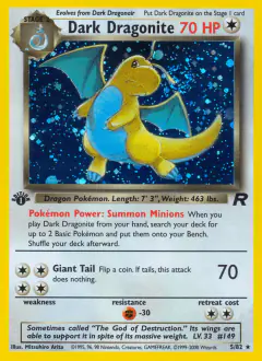 Dark Dragonite card from Team Rocket